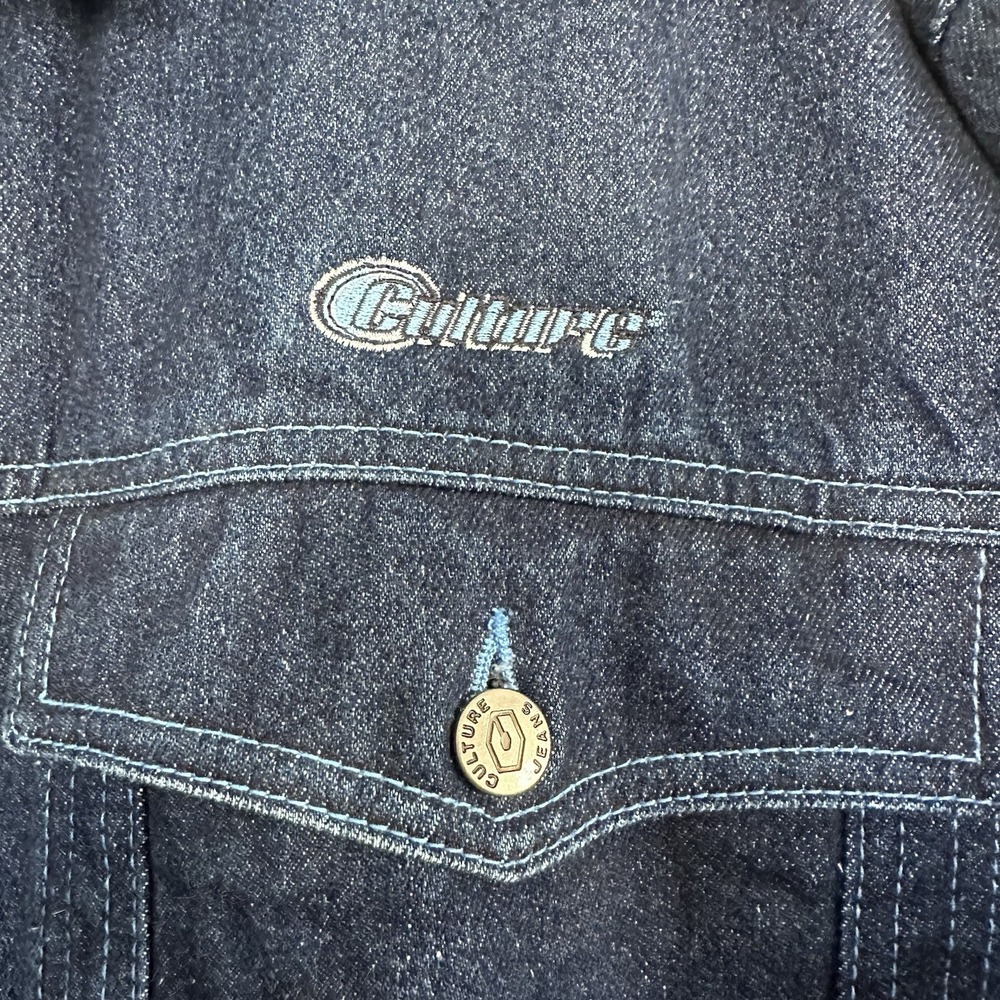 Vintage Y2K 'Culture Jeans' Mens Denim Jacket Hip-Hop Street Wear Work Wear Lg - Picture 4 of 13